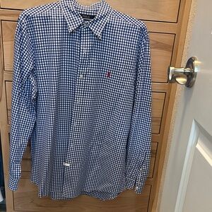 Polo by Ralph Lauren Men's Blue Gingham Shirt
